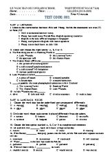 Bộ đề kiểm tra 1 tiết số 3 môn Tiếng Anh Lớp 8 - Năm học 2018-2019 - Trường THCS Lê Ngọc Hân